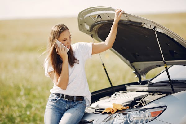 Mechanic reviewing vehicle checklist